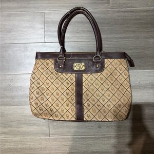 Dooney & Bourke Signature Monogram Zip Satchel  vintage handbag